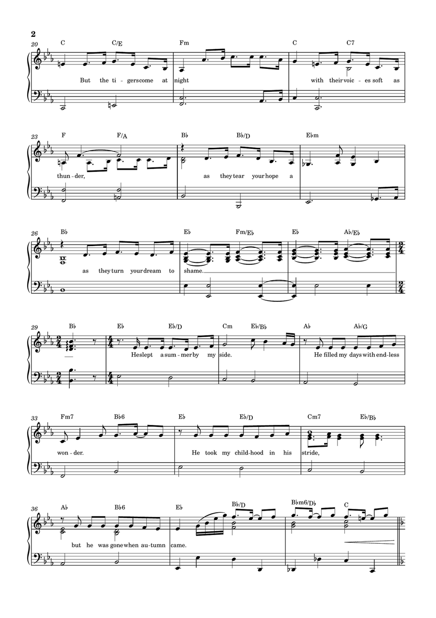I Dreamed a Dream from Musical Les Miserábles (easy piano) Piano, Vocal scores gallery preview page 2