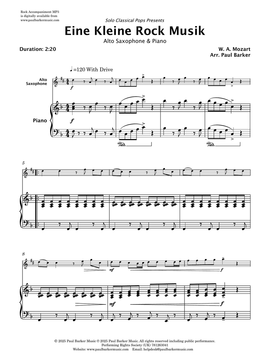 Solo Classical Pops Book 1 (Alto Saxophone & Piano) Alto Saxophone scores gallery preview page 3