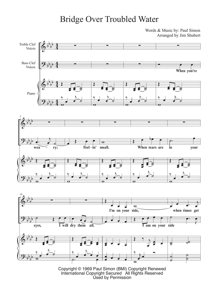 Bridge Over Troubled Water 2-Part scores gallery preview page 1
