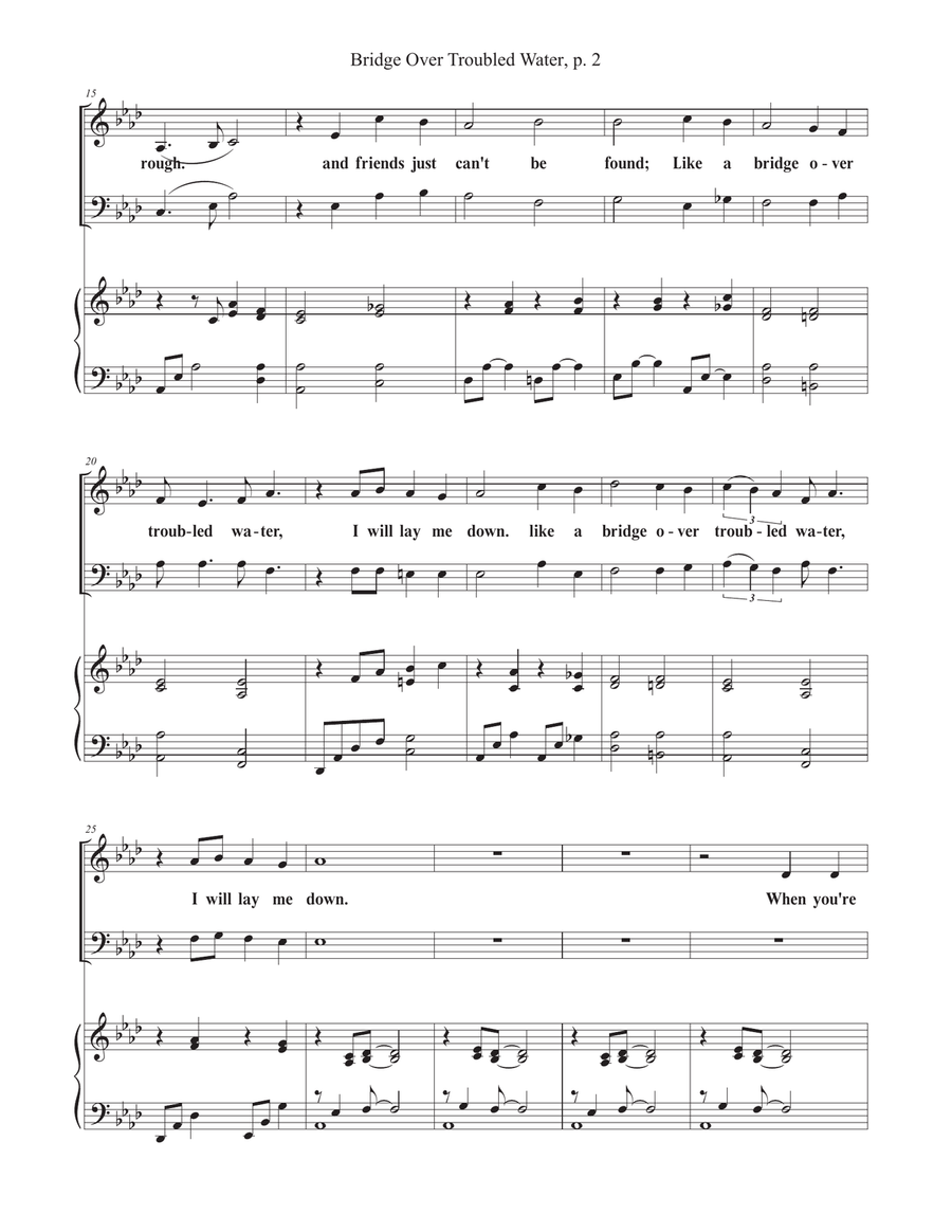 Bridge Over Troubled Water 2-Part scores gallery preview page 2