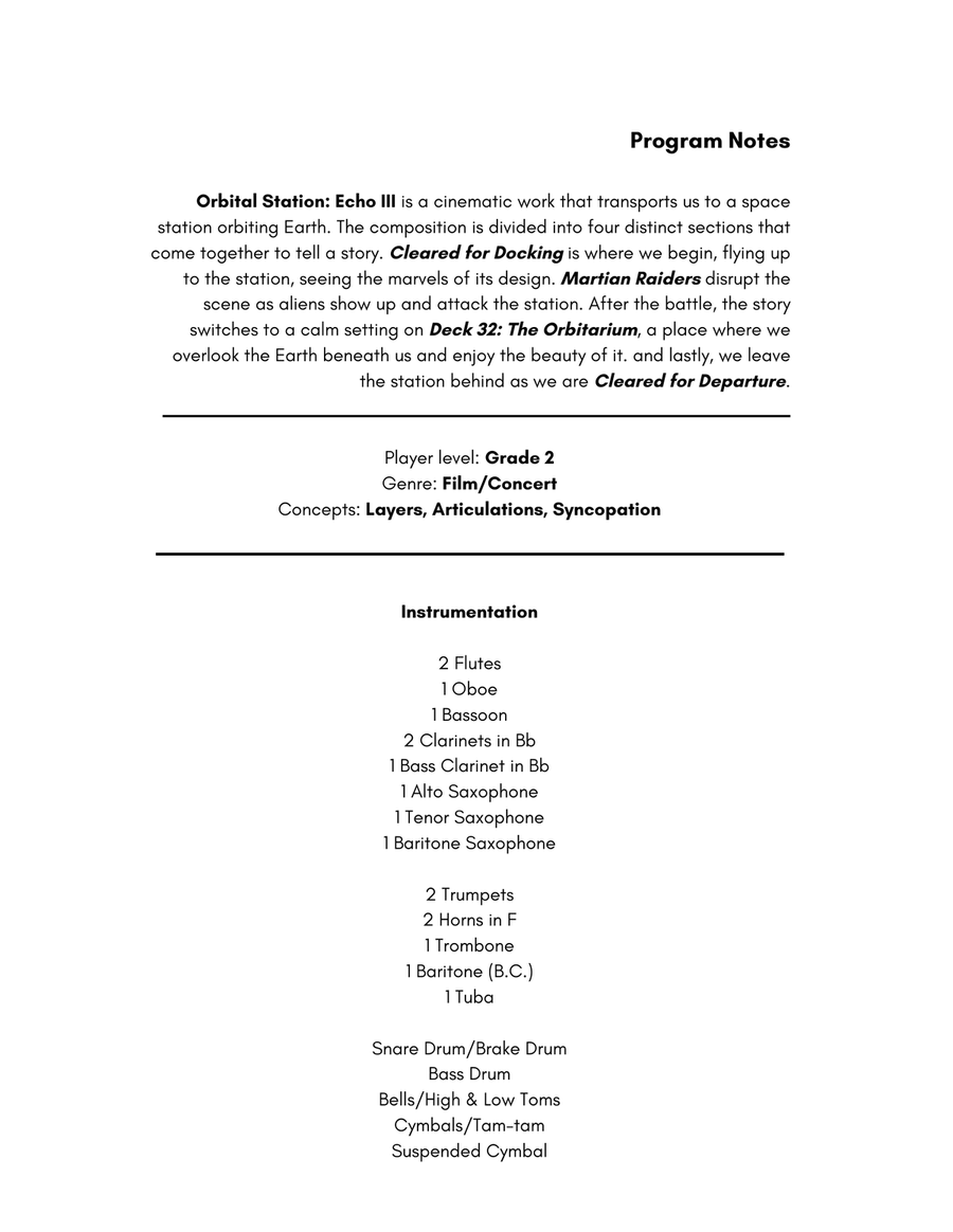 Orbital Station: Echo III - Grade 2 Concert Band Concert Band scores gallery preview page 2
