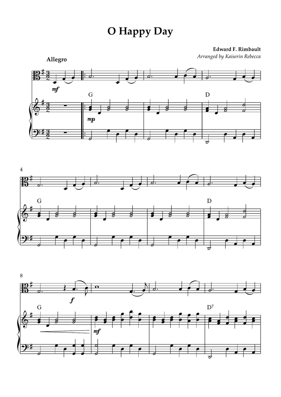 O Happy Day O Happy Day Viola scores gallery preview page 1