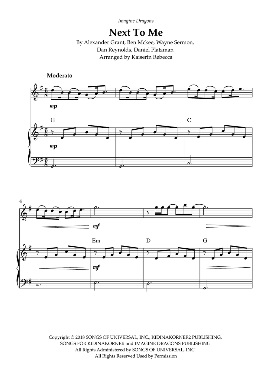 Next To Me Next To Me Flute Solo scores gallery preview page 1