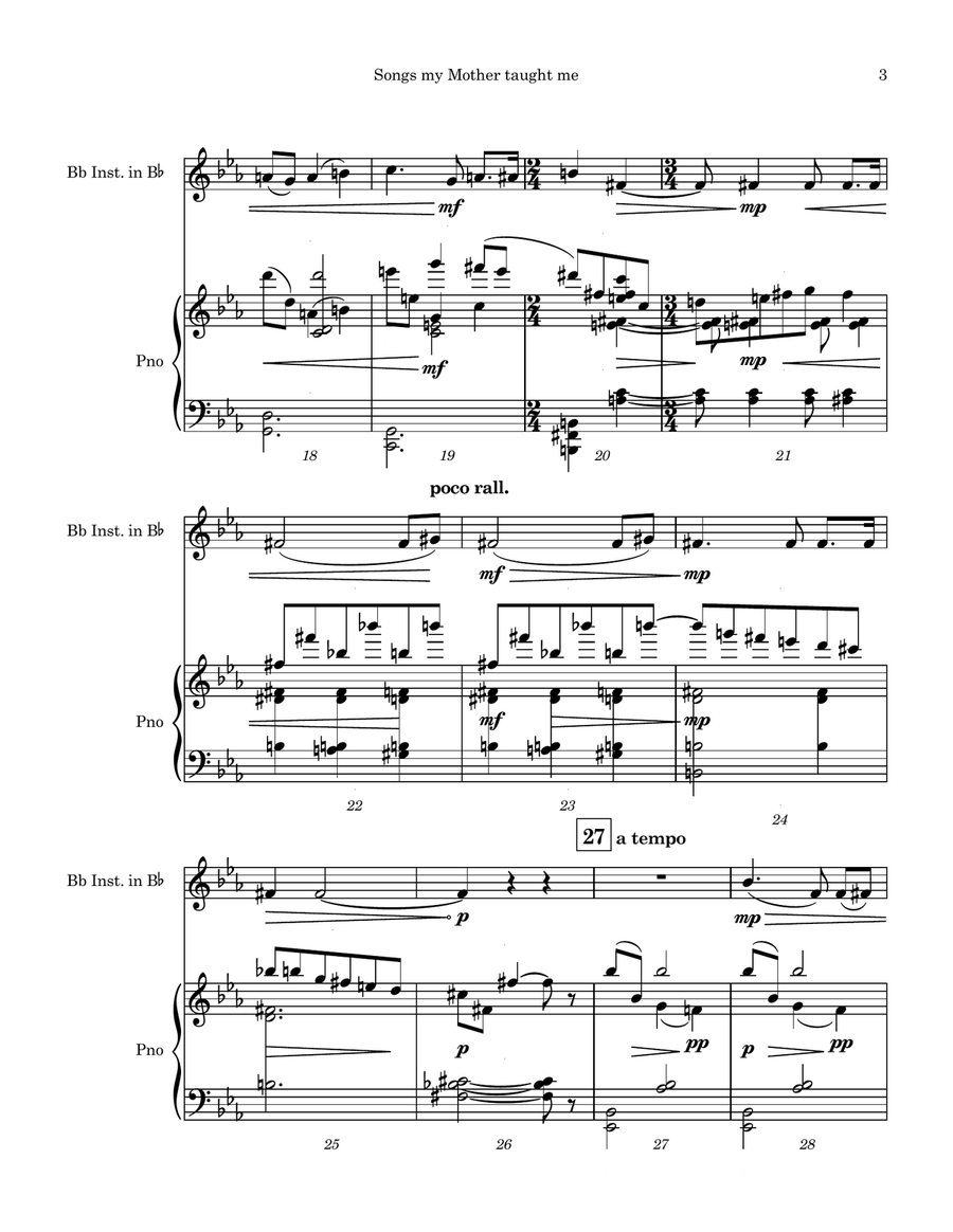 Songs my Mother Taught Me (Bb Instruments) Trumpet Solo scores gallery preview page 4