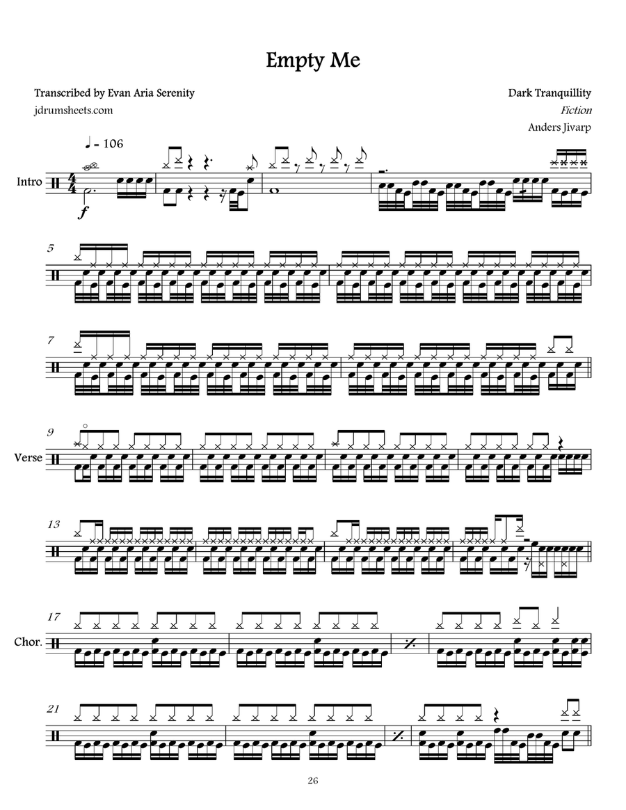 Empty Me Empty Me Drum Set scores gallery preview page 1