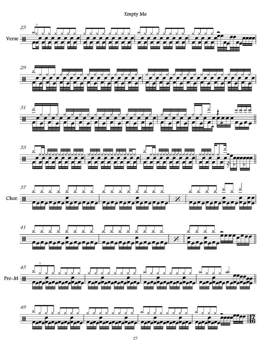 Empty Me Empty Me Drum Set scores gallery preview page 2