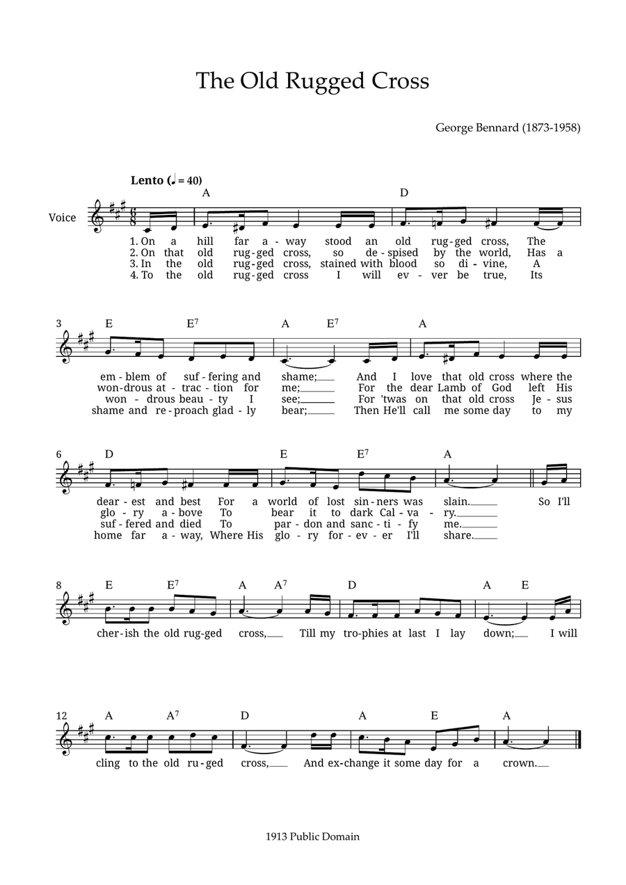 The Old Rugged Cross The Old Rugged Cross Piano scores gallery preview page 1