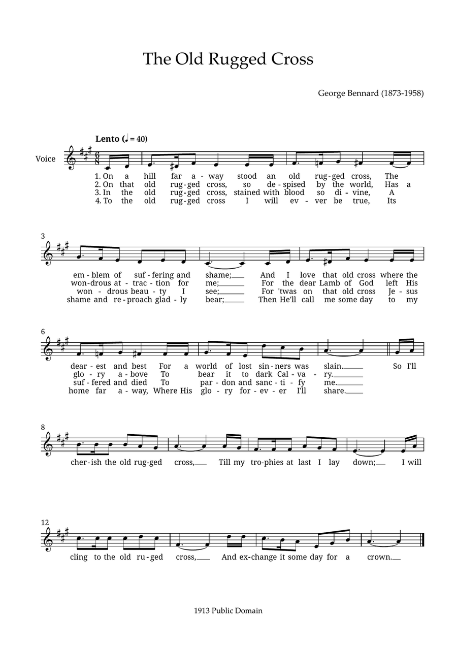 The Old Rugged Cross The Old Rugged Cross Piano scores gallery preview page 1