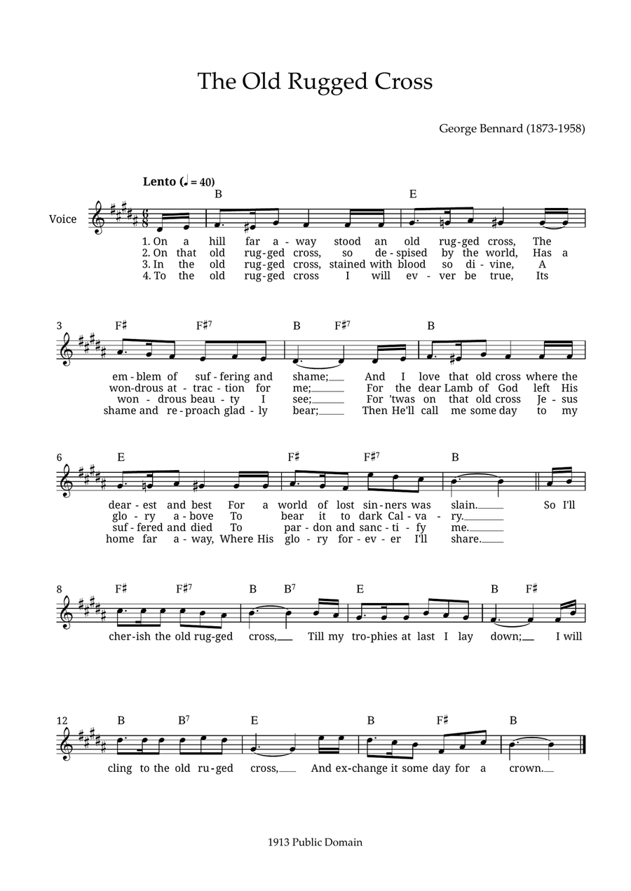 The Old Rugged Cross The Old Rugged Cross Piano scores gallery preview page 1