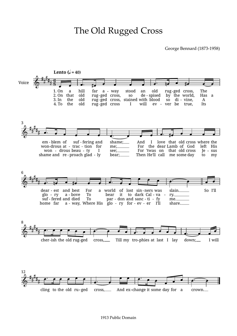 The Old Rugged Cross The Old Rugged Cross Piano scores gallery preview page 1