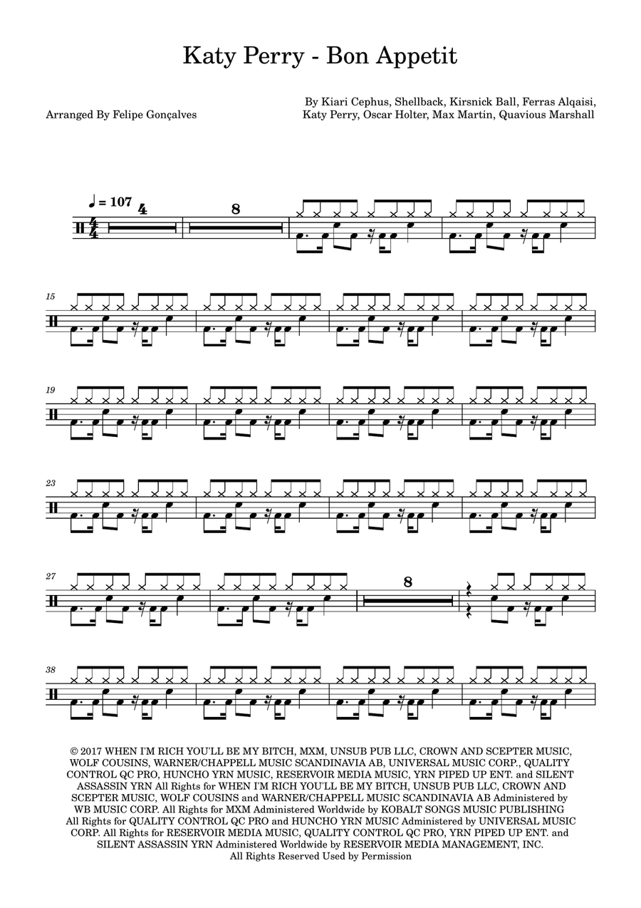 Bon Appetit Drum Set scores gallery preview page 1
