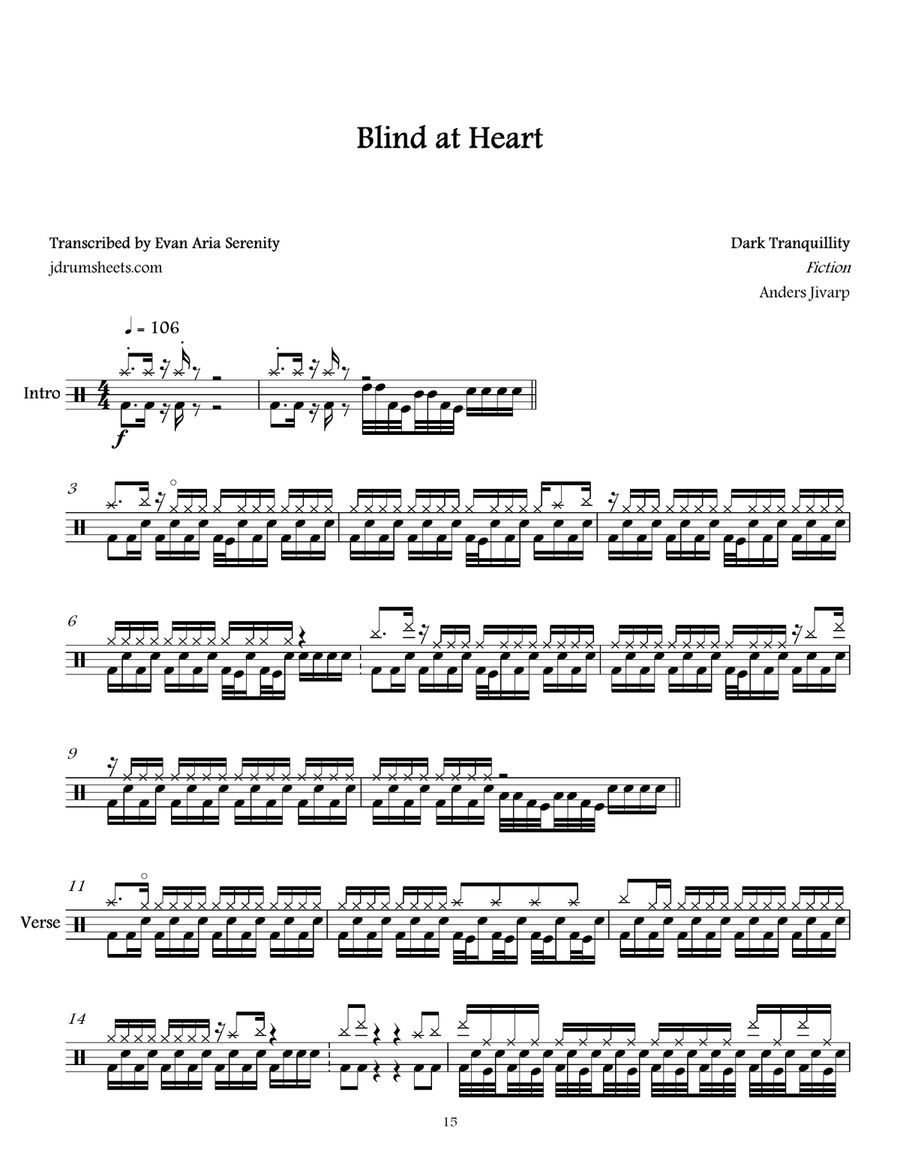 Blind At Heart Blind At Heart Drum Set scores gallery preview page 1