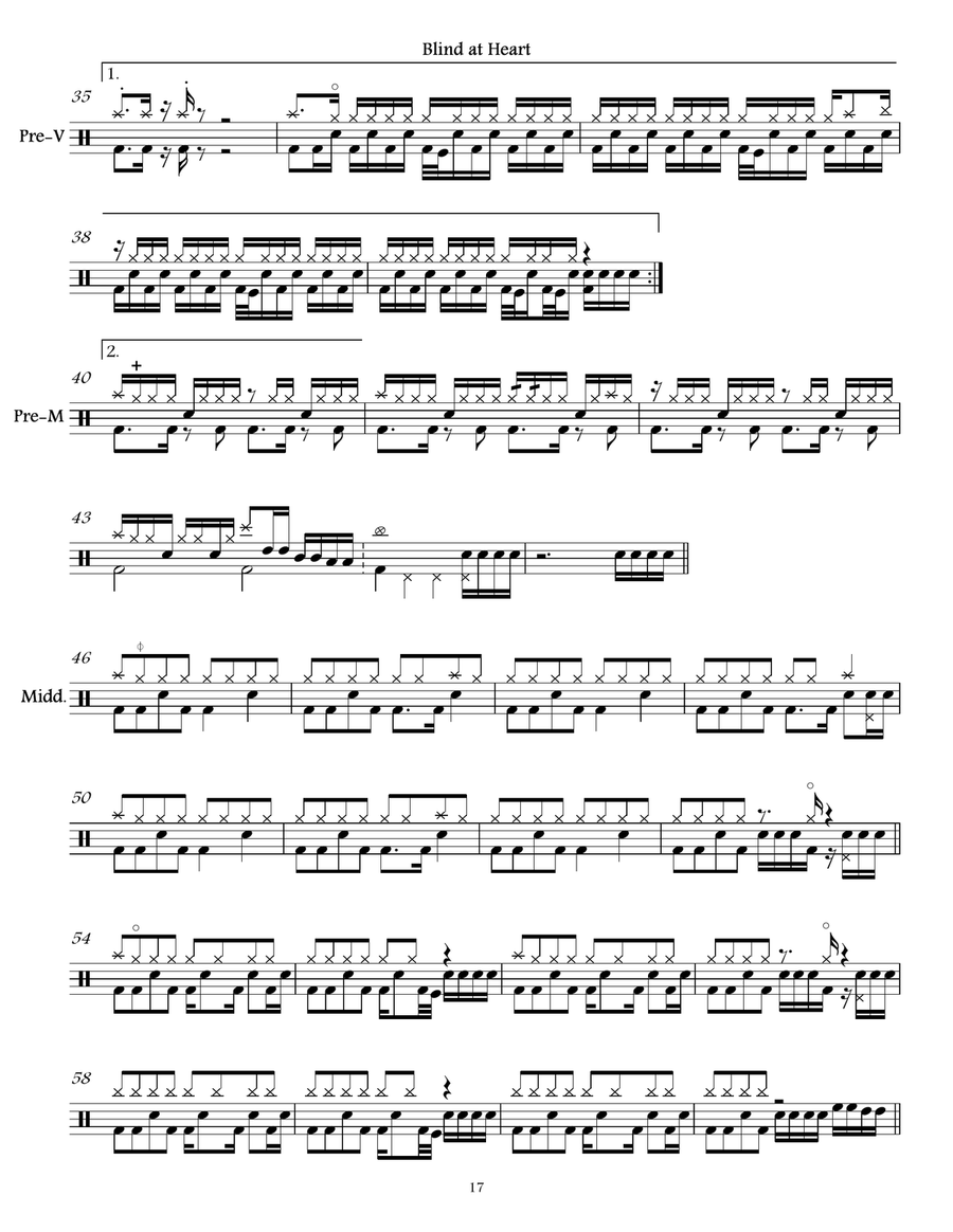Blind At Heart Blind At Heart Drum Set scores gallery preview page 3