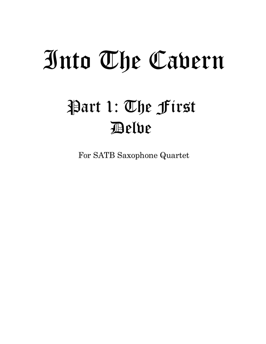 Into The Cavern Part 1: The First Delve Saxophone Quartet scores gallery preview page 1