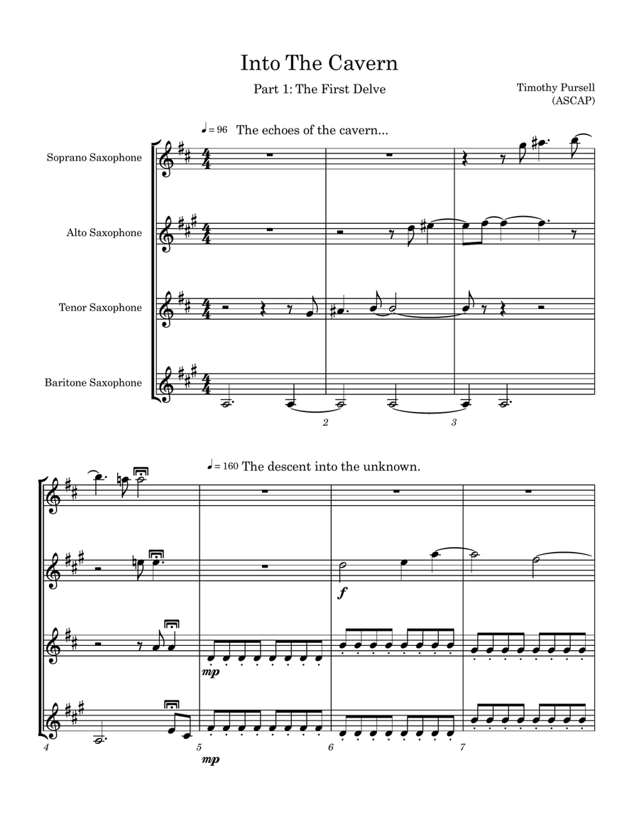 Into The Cavern Part 1: The First Delve Saxophone Quartet scores gallery preview page 2