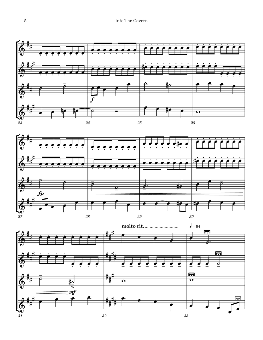 Into The Cavern Part 1: The First Delve Saxophone Quartet scores gallery preview page 5