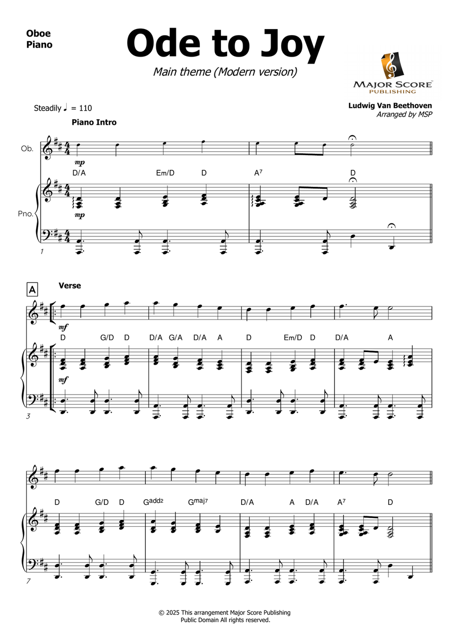 Ode to Joy (Modern version) Piano scores gallery preview page 2