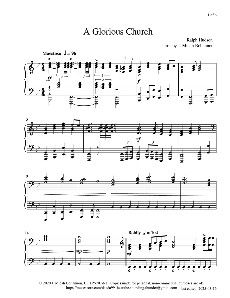 A Glorious Church A Glorious Church A Cappella scores gallery preview page 1
