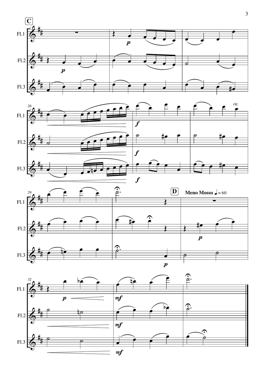O God, Our Help in Ages Past Flute Trio scores gallery preview page 4
