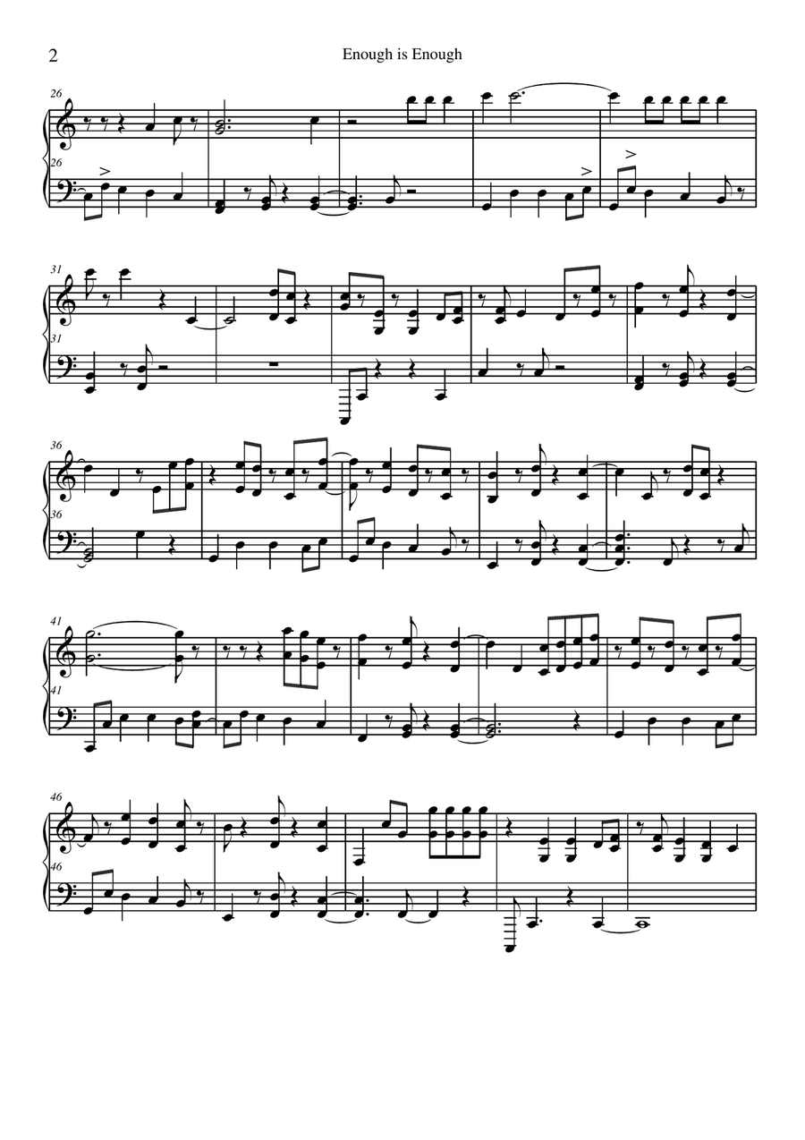 Enough Is Enough Enough Is Enough Piano Solo scores gallery preview page 2