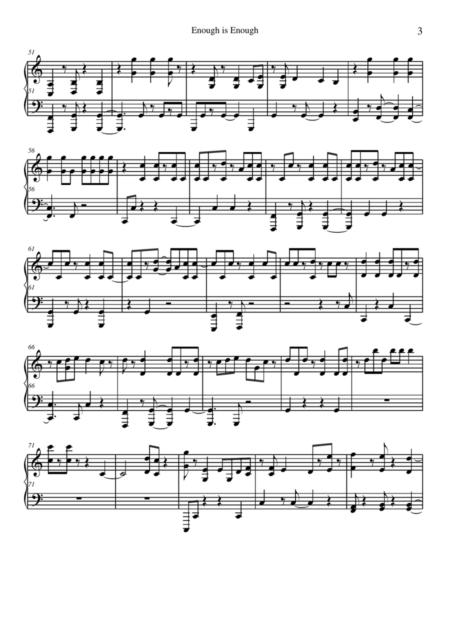 Enough Is Enough Enough Is Enough Piano Solo scores gallery preview page 3