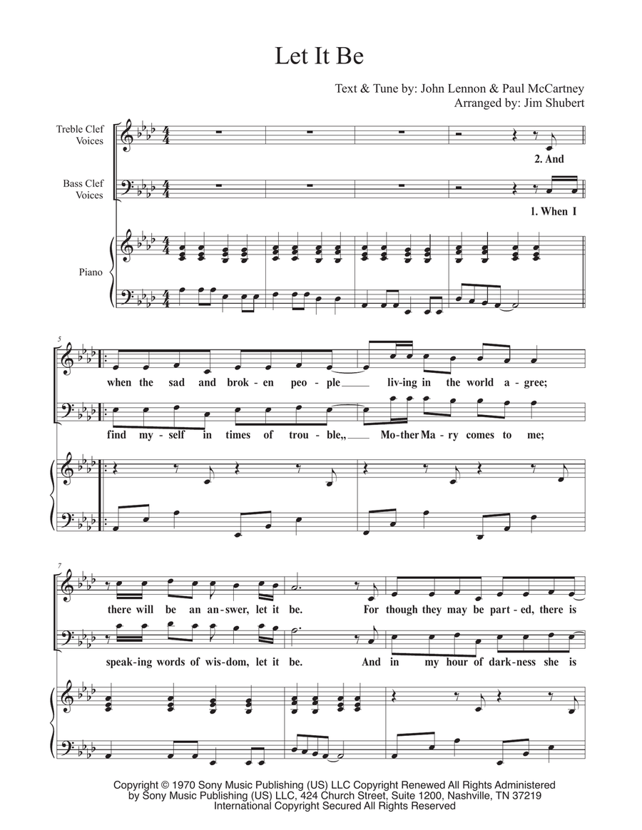 Let It Be Let It Be 2-Part scores gallery preview page 1