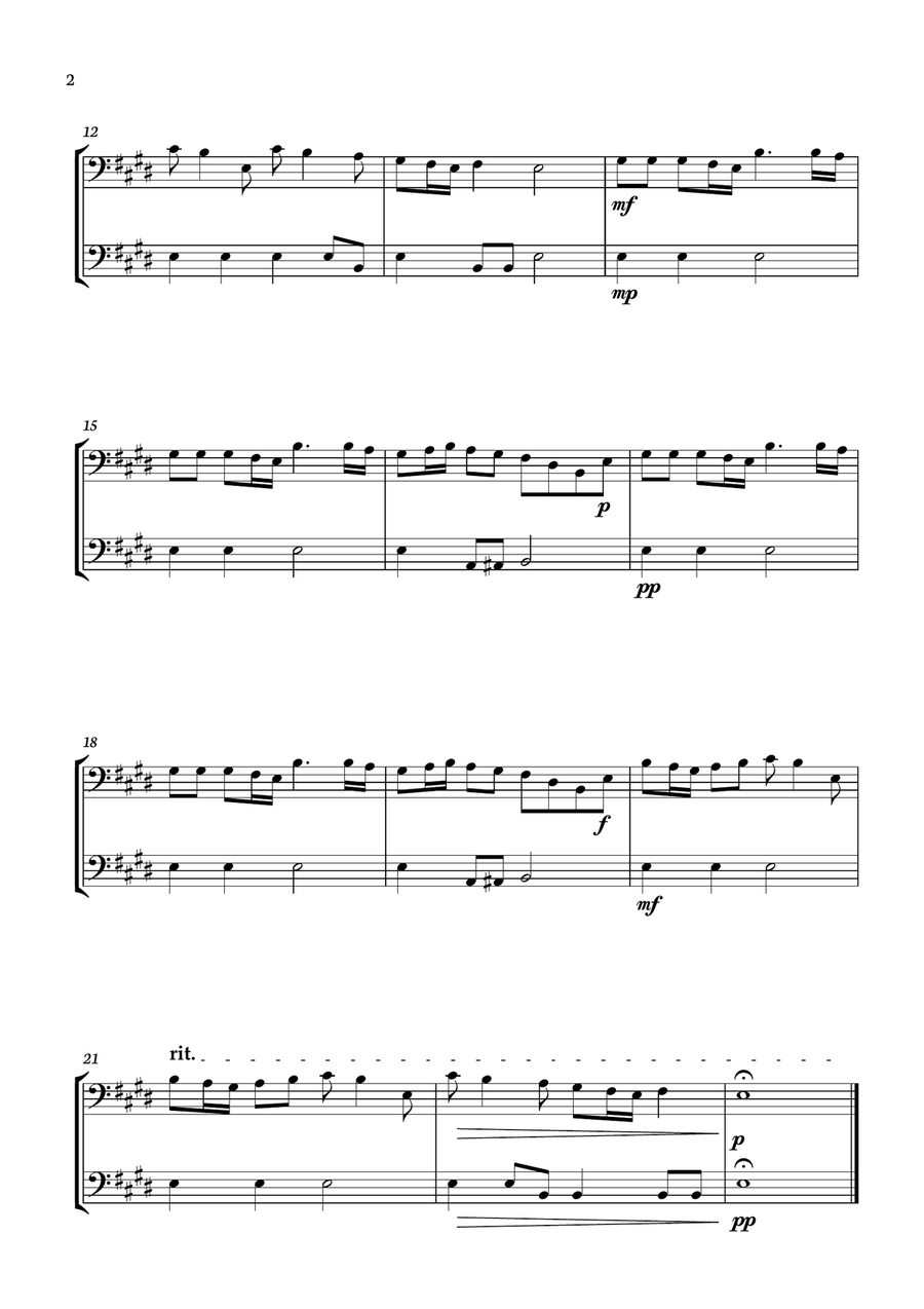 Spring - 4 Seasons A. Vivaldi for Bassoon Duo. Score and parts included Woodwind Duet scores gallery preview page 2