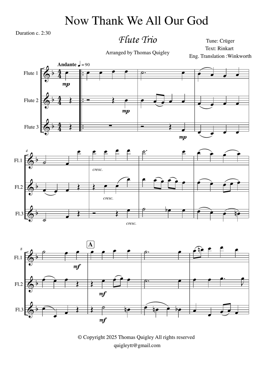 Now Thank We All Our God Now Thank We All Our God Flute Trio scores gallery preview page 2