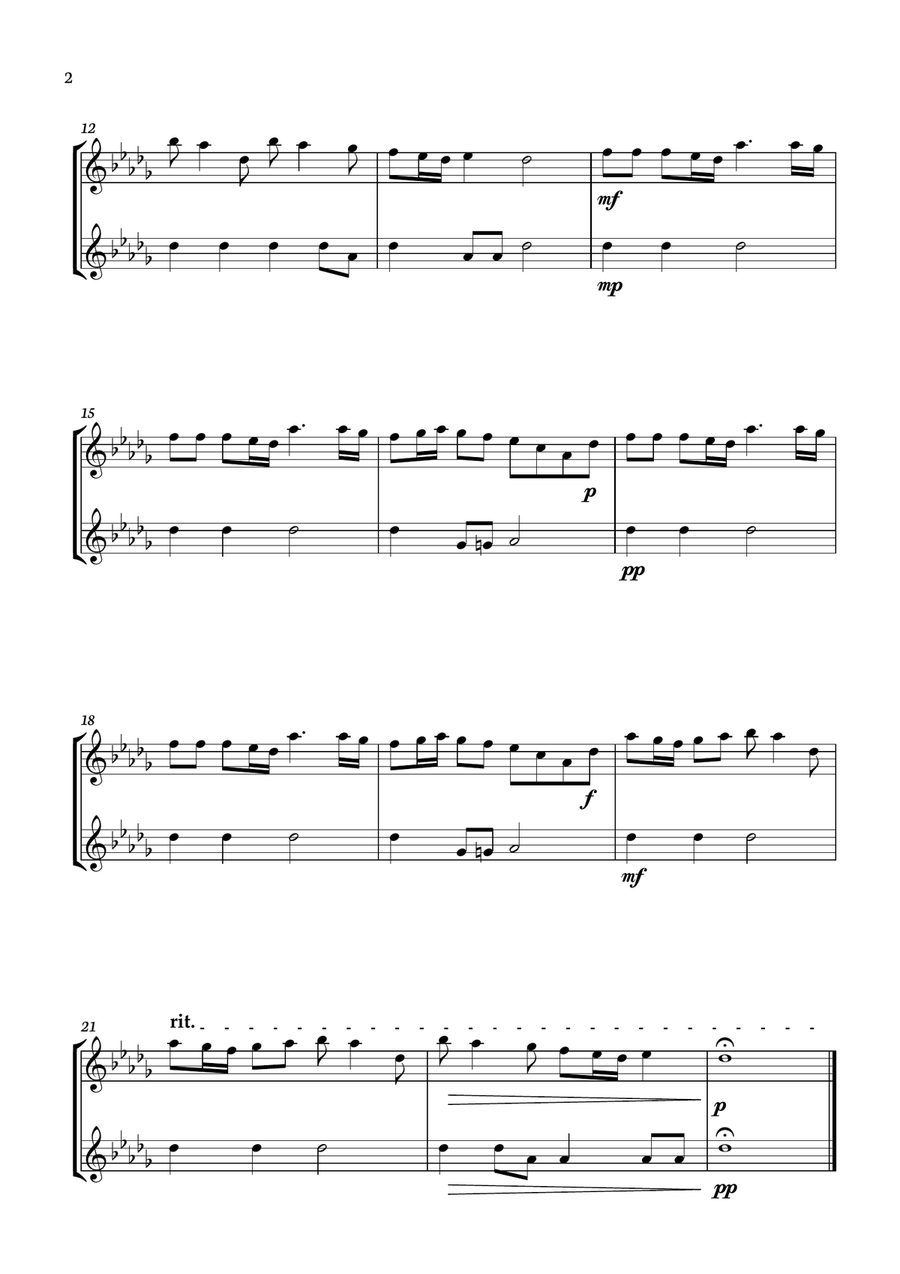 Spring - 4 Seasons A. Vivaldi for Baritone Saxophone Duo - Original key - Score and parts included Woodwind Duet scores gallery preview page 2
