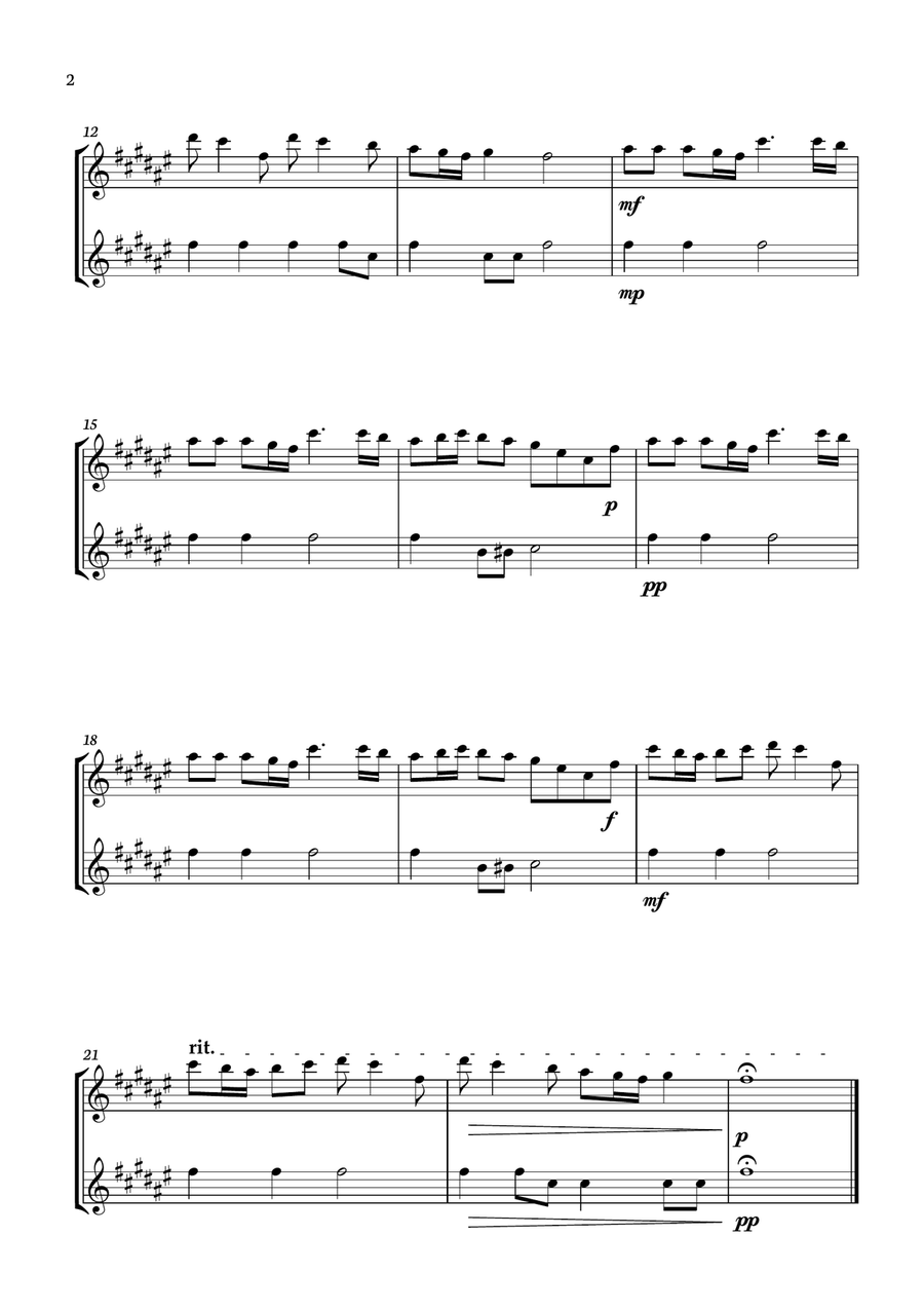 Spring - 4 Seasons A. Vivaldi for Clarinet Duo - Original key - Score and parts included Clarinet Duet scores gallery preview page 2