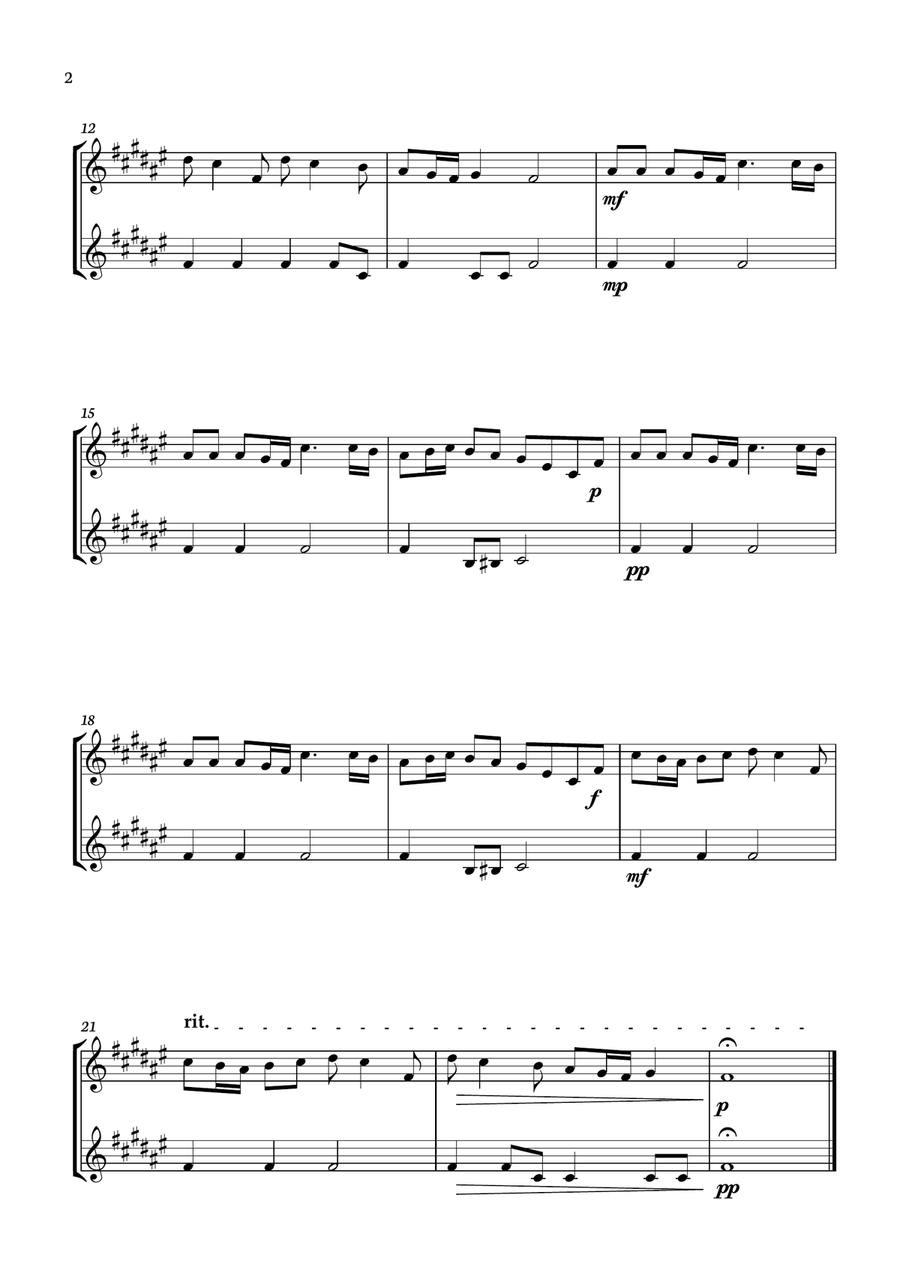 Spring - 4 Seasons A. Vivaldi for Clarinet Duo - Original key - Score and parts included Clarinet Duet scores gallery preview page 2