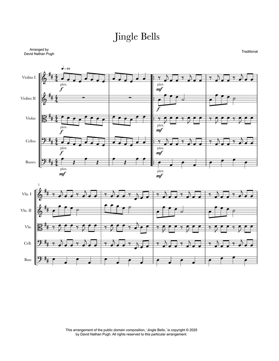 Jingle Bells String Orchestra scores gallery preview page 1