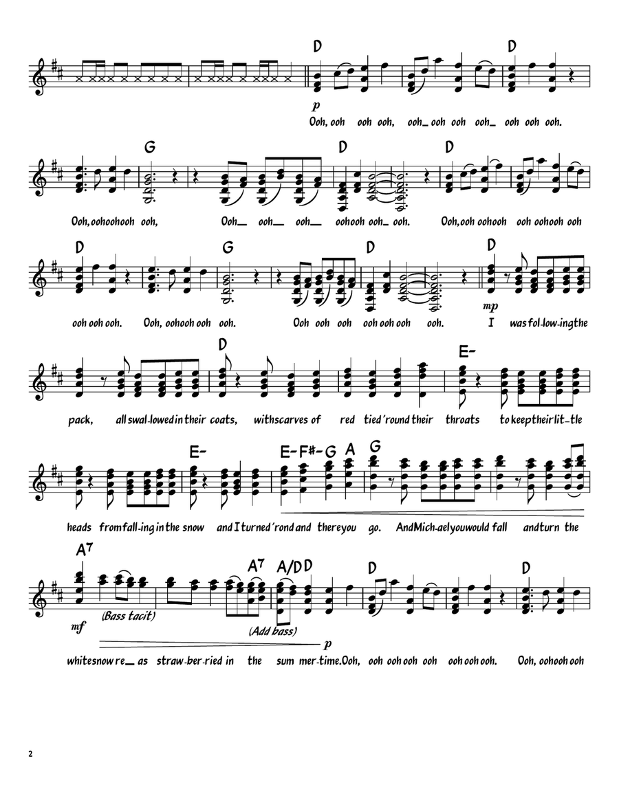 White Winter Hymnal White Winter Hymnal Piano, Vocal scores gallery preview page 2
