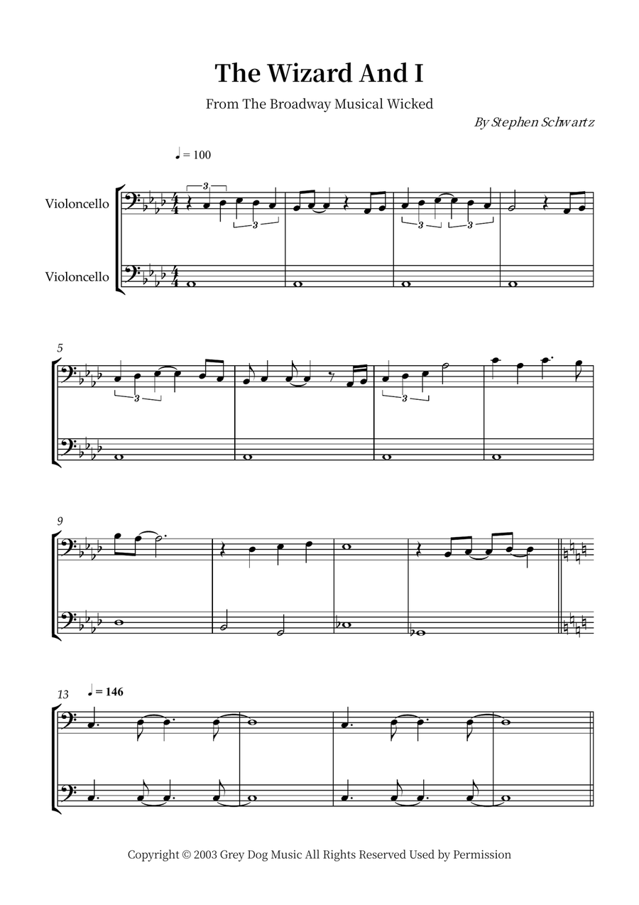 The Wizard And I The Wizard And I String Duet scores gallery preview page 1