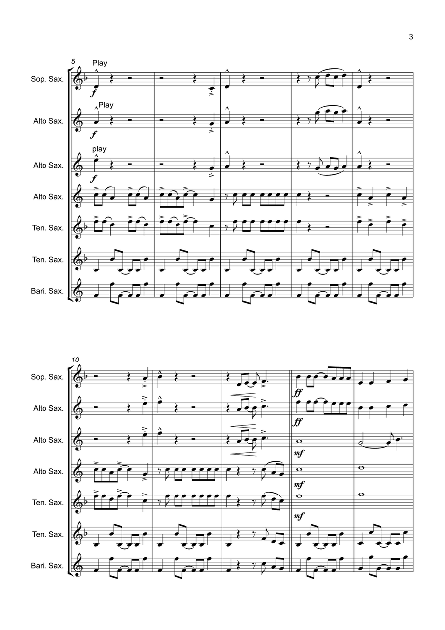 Apt. Saxophone Quartet scores gallery preview page 3