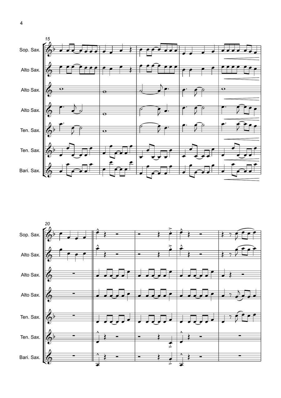 Apt. Saxophone Quartet scores gallery preview page 4
