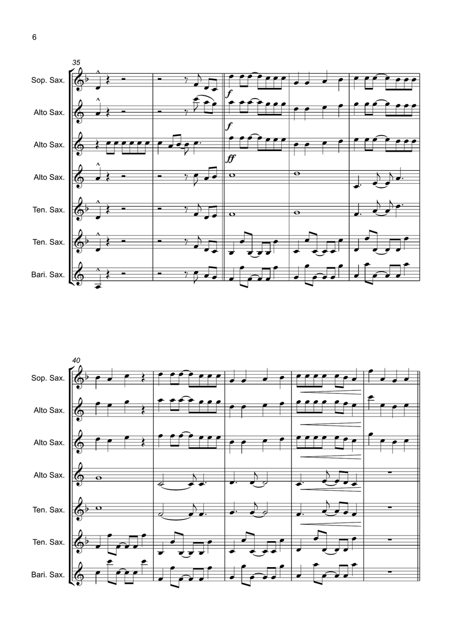 Apt. Saxophone Quartet scores gallery preview page 6