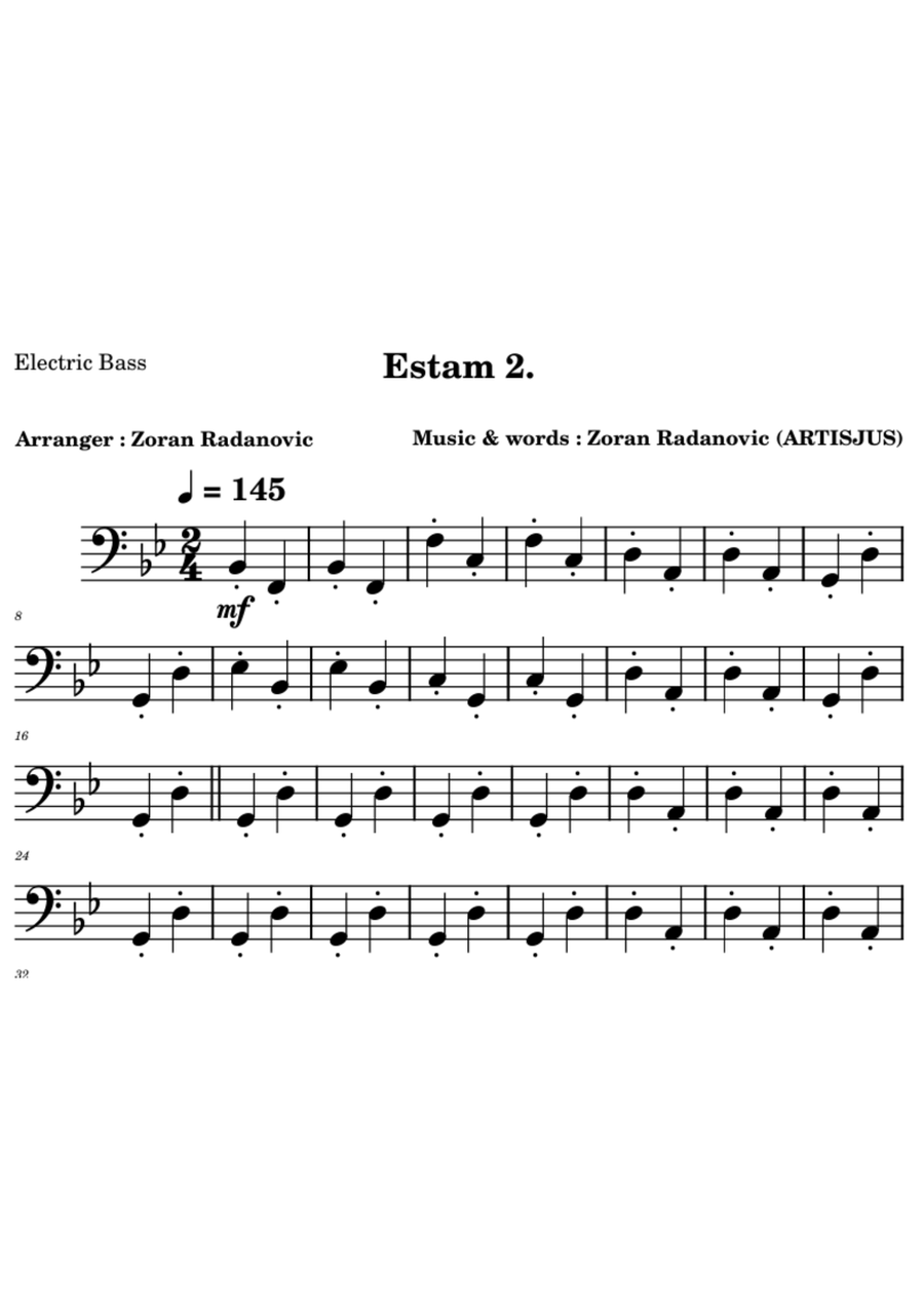 Estam 2. - for guitar quartet Small Ensemble scores gallery preview page 3