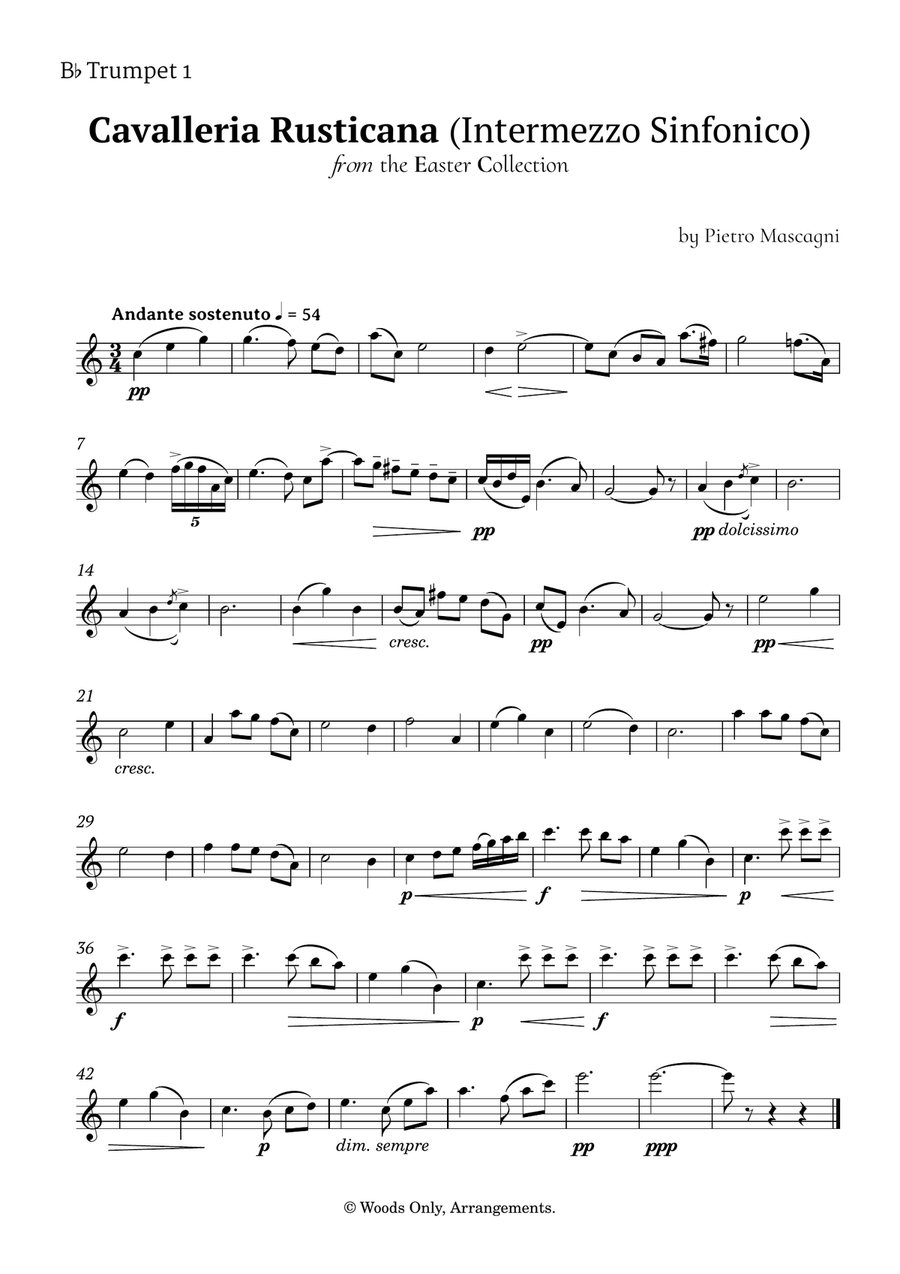 Intermezzo Sinfonico by Pietro Mascagni for Trumpet Quartet Brass Quartet scores gallery preview page 3