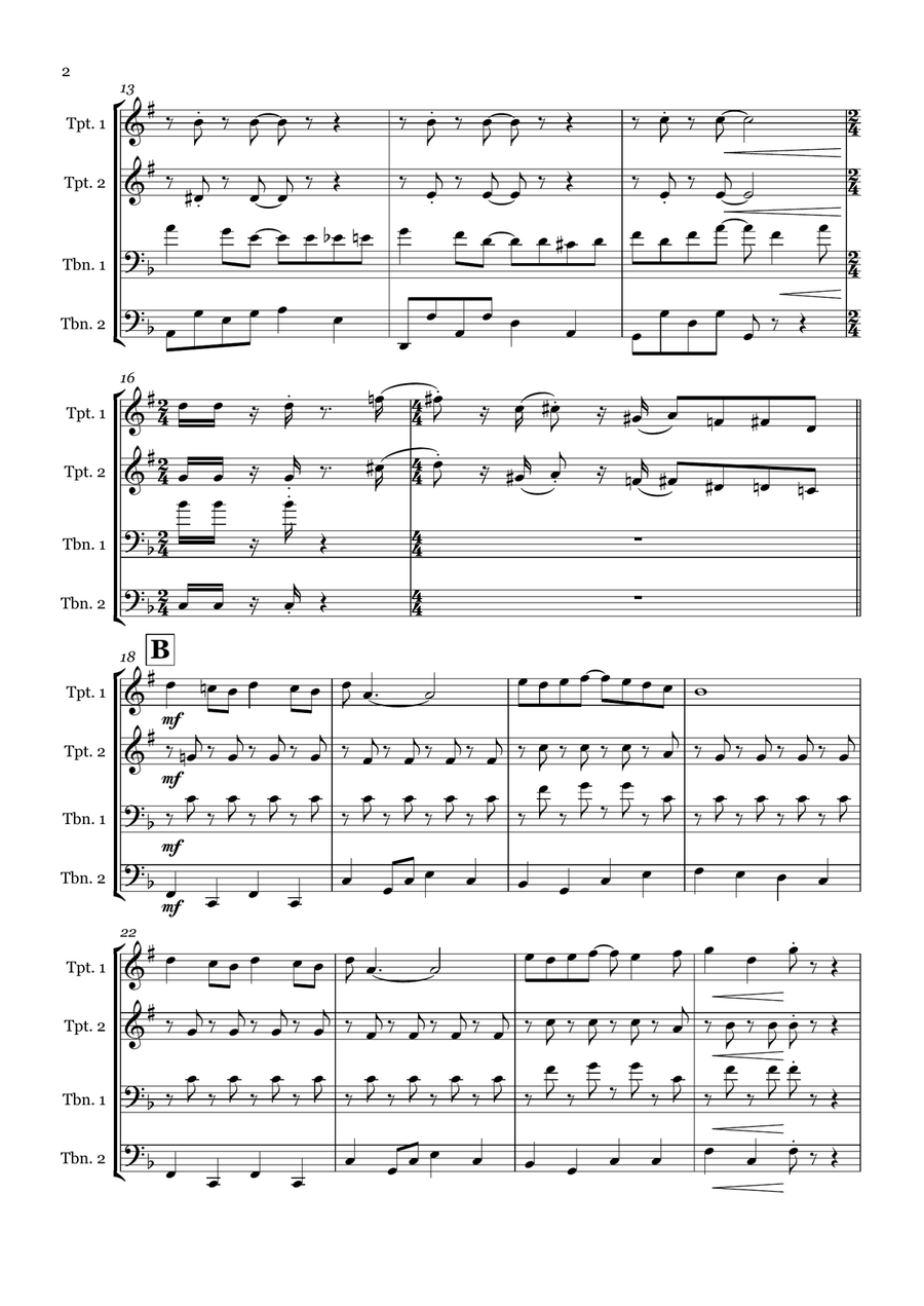 Wallace And Gromit Theme Brass Quartet scores gallery preview page 2