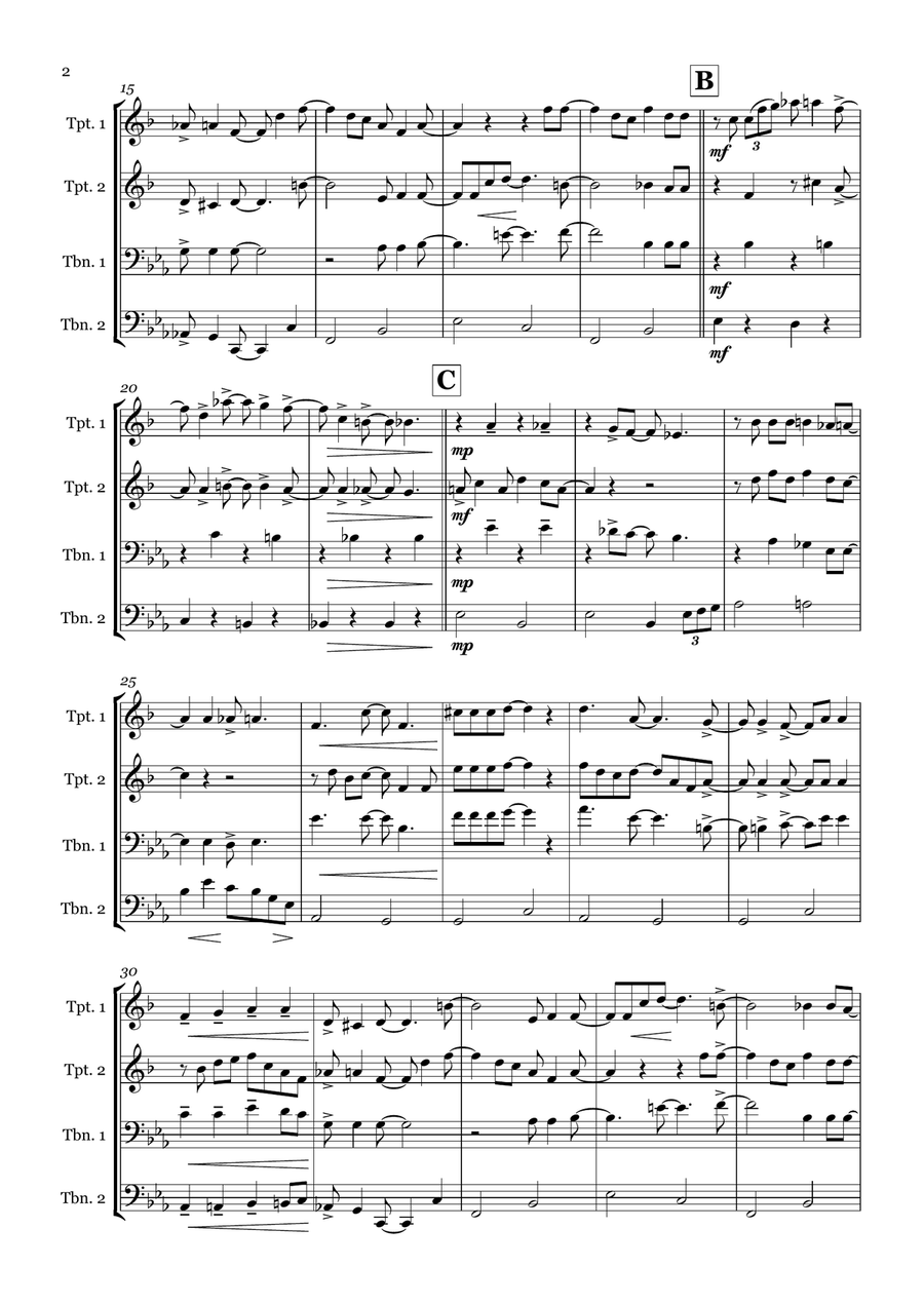 You've Got A Friend In Me Brass Quartet scores gallery preview page 2