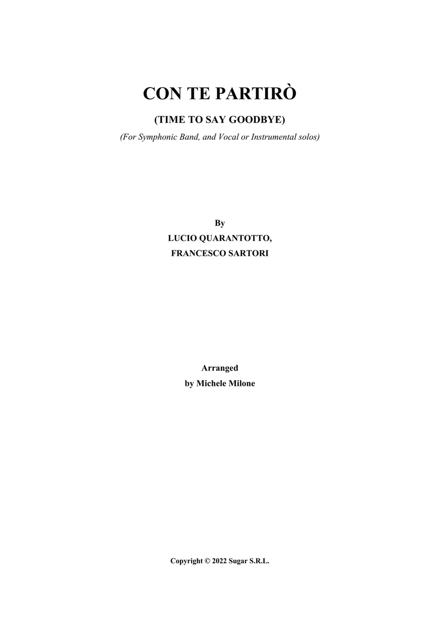 Con Te Partiro (Time To Say Goodbye) Concert Band scores gallery preview page 1