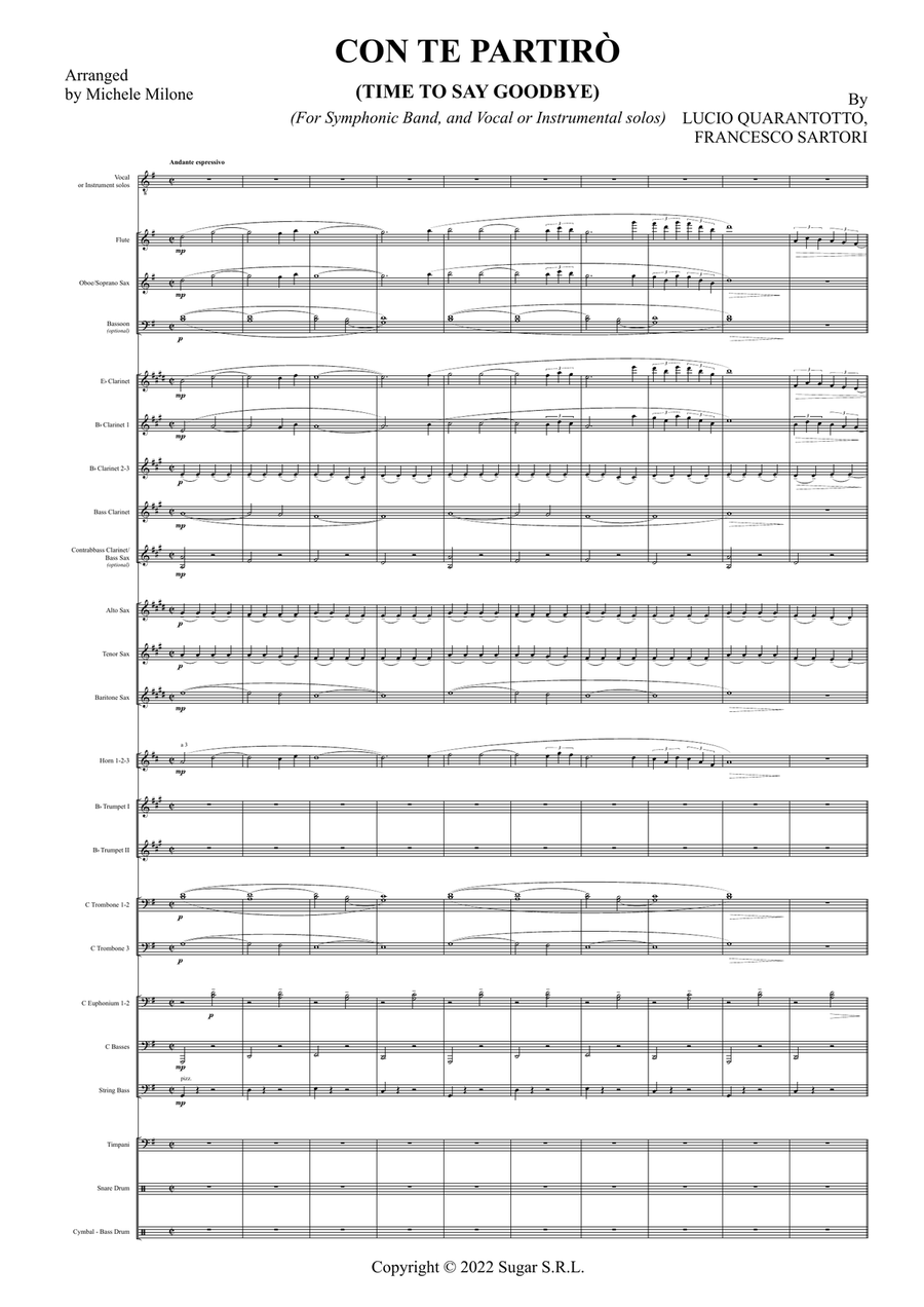 Con Te Partiro (Time To Say Goodbye) Concert Band scores gallery preview page 3