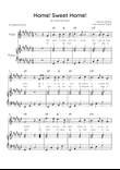 Home! Sweet Home! - Flute and Piano in F# Major - Lyrics & Chords - Easy Level Sheet Music
