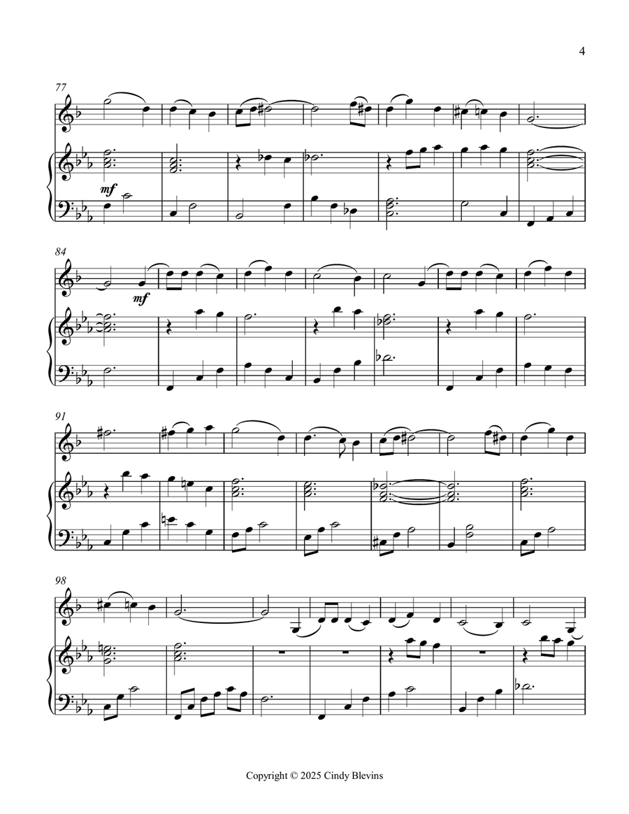 An Early Snow, an original piece for clarinet and piano B-Flat Clarinet scores gallery preview page 5