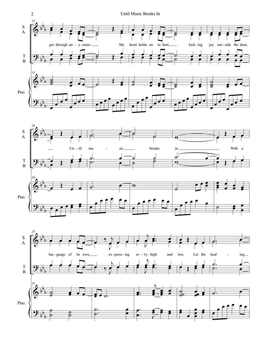 Until Music Breaks In (SATB, Accompanied) 4-Part scores gallery preview page 2