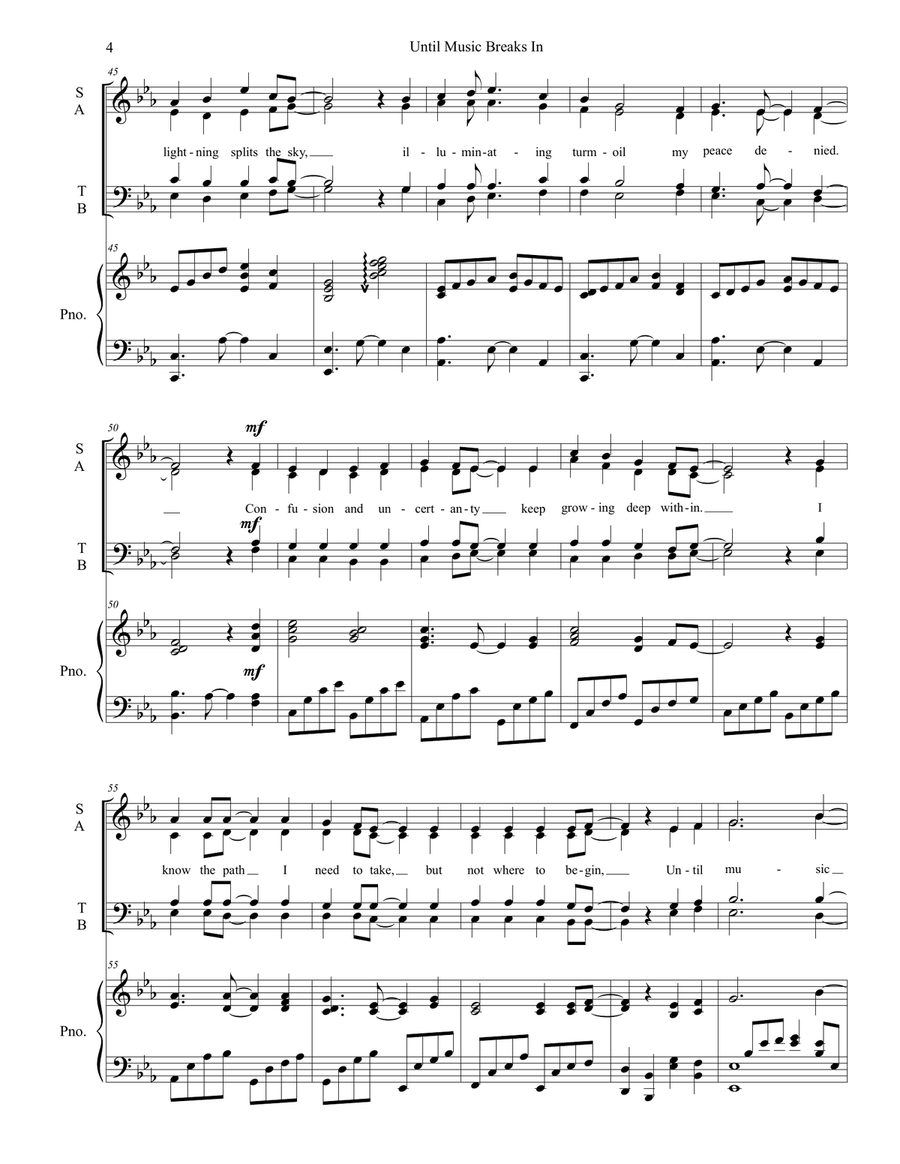 Until Music Breaks In (SATB, Accompanied) 4-Part scores gallery preview page 4