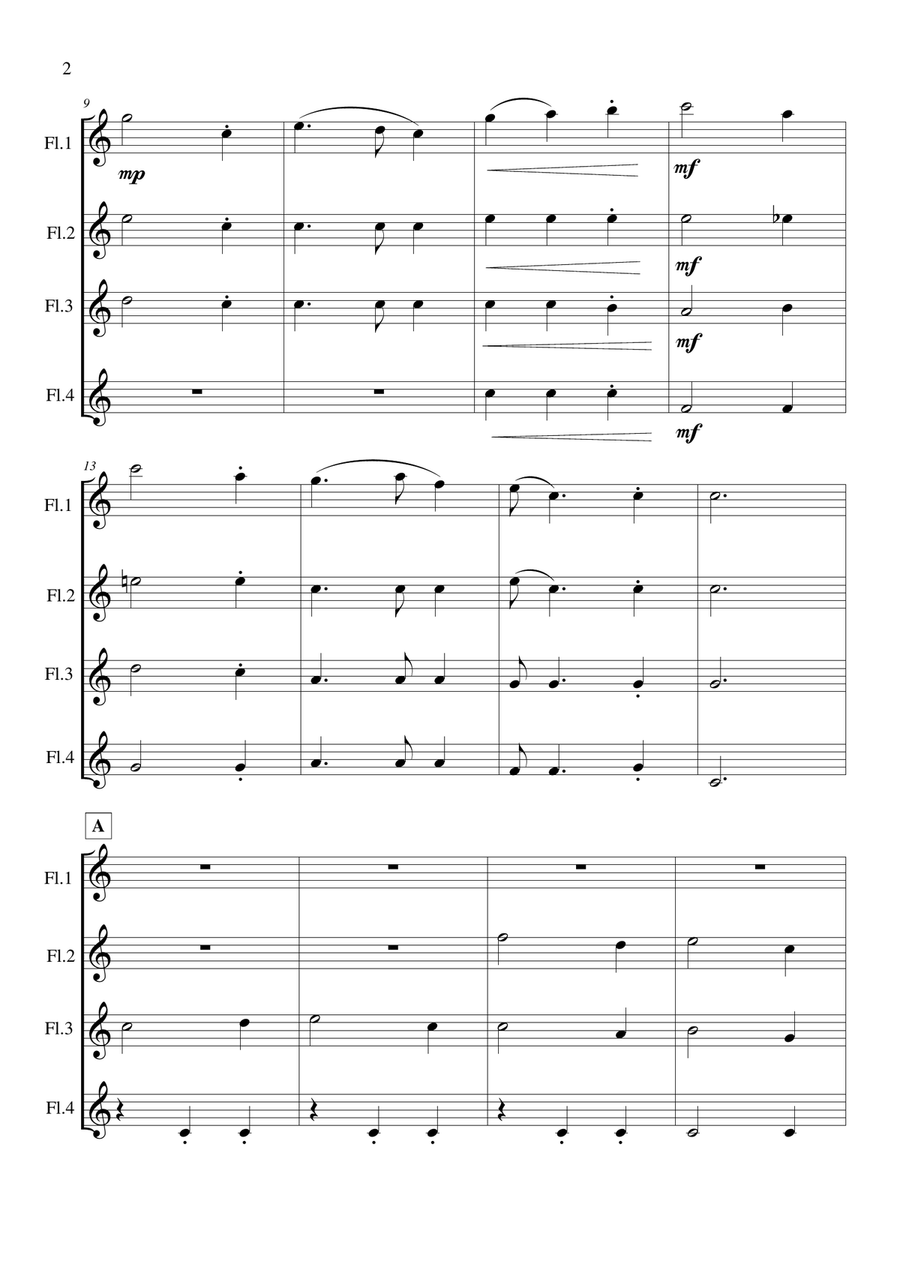 Báidín Fheilimidh Báidín Fheilimidh Flute Quartet scores gallery preview page 3