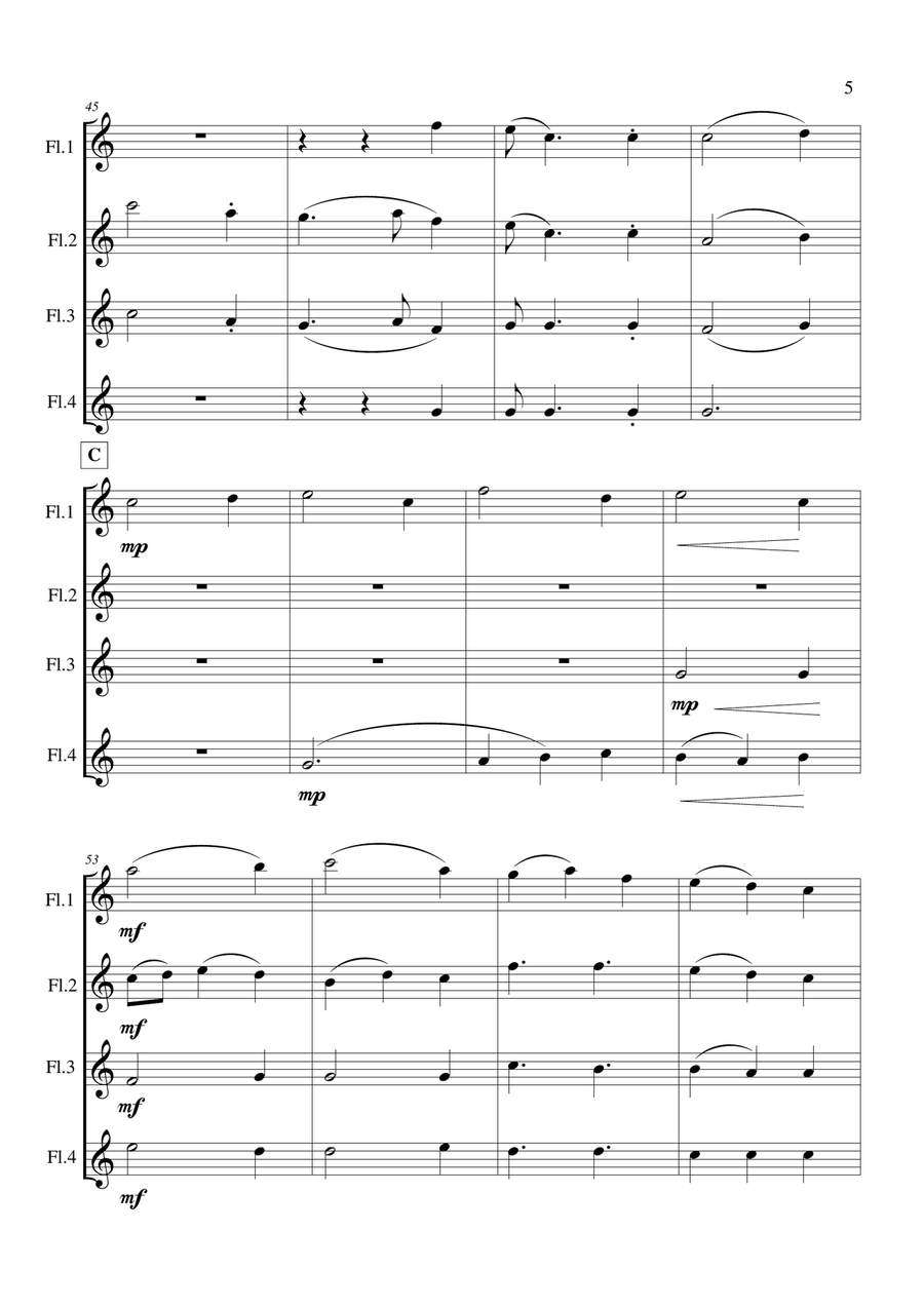 Báidín Fheilimidh Báidín Fheilimidh Flute Quartet scores gallery preview page 6
