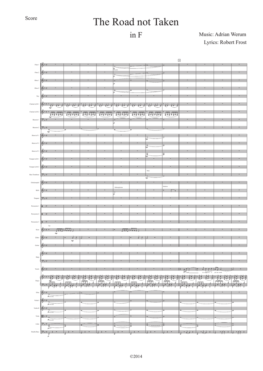 The Road not Taken ( in F ) Full Orchestra scores gallery preview page 1